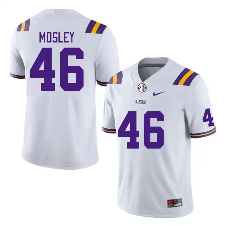 Men's LSU Tigers Isaiah Mosley #46 White NCAA Football Jersey